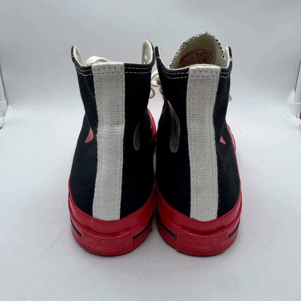 Converse x Comme des Garcons PLAY Chuck 70 High Top Black Red Mens 9 A01793C - Picture 4 of 6